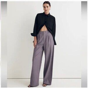 Madewell Black and Gray Wide-Leg Pants